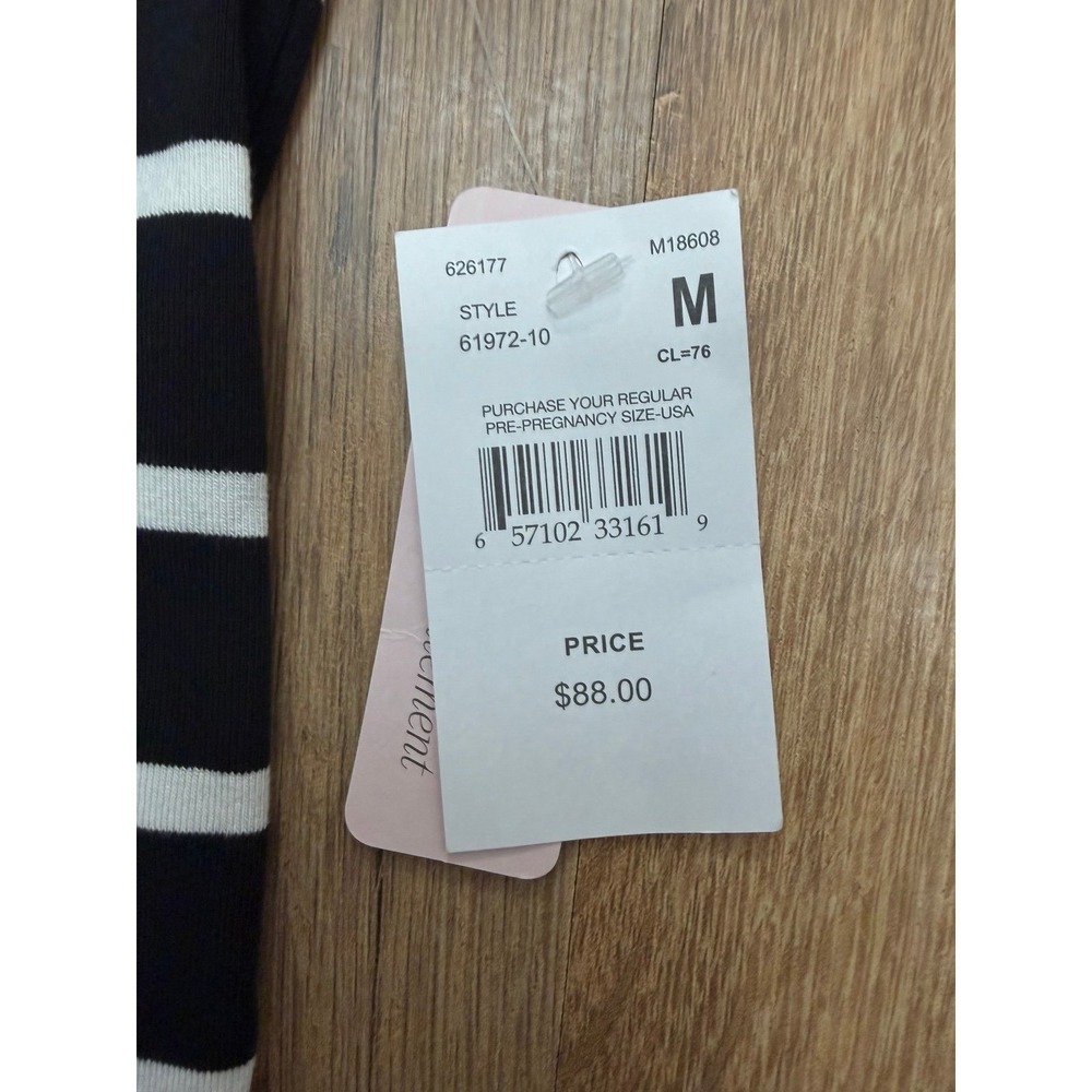 A Pea in the Pod Maternity Nursing Dress Black White Striped Comfy Stretch Size - Picture 7 of 10